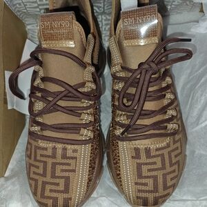 Steve Madden Tan and Brown Patterned Sneakers